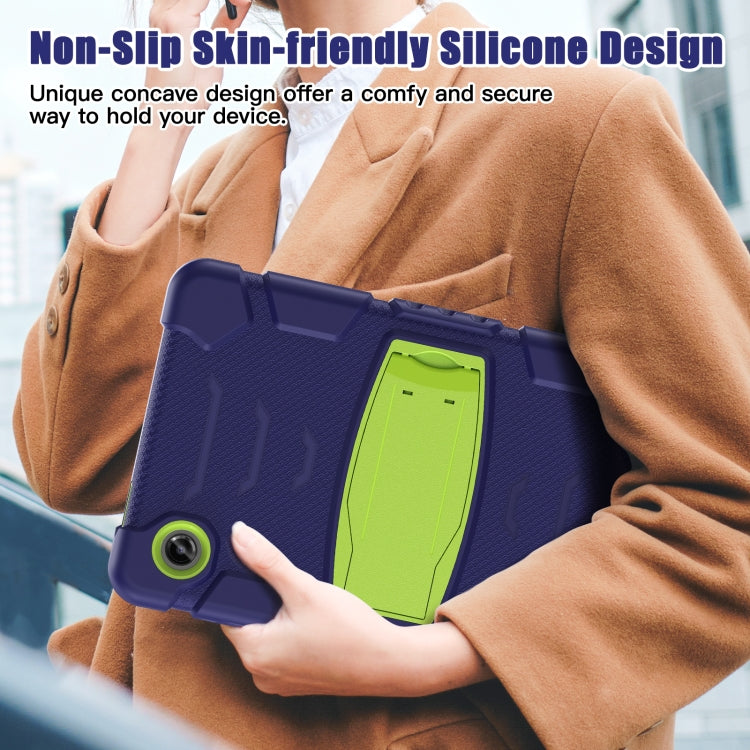 Samsung Galaxy Tab A9 3-layer protection screen frame showcasing hard PC covers and soft silicone shell for comprehensive protection.